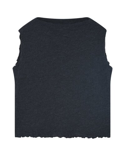 0 Boxy Top merino bubble wool-100% merinovilla black