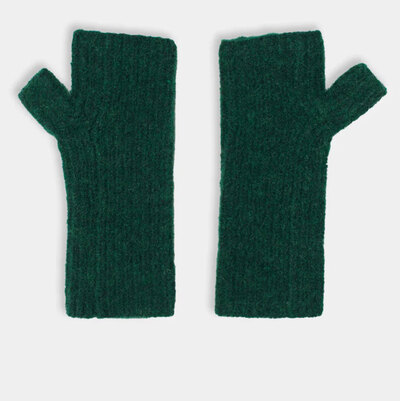 0 Fluffy half mittens green