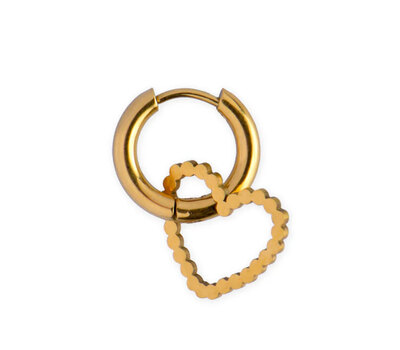 0 Gold heart single earring