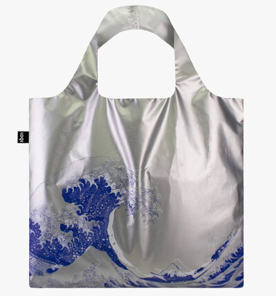 0 KATSUSHIKA HOKUSAI The Great Wave Silver Metallic Bag