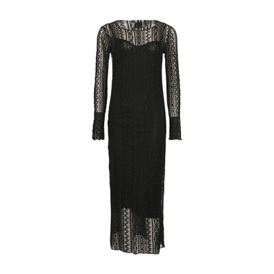 0 Lace Knit Dress Black 