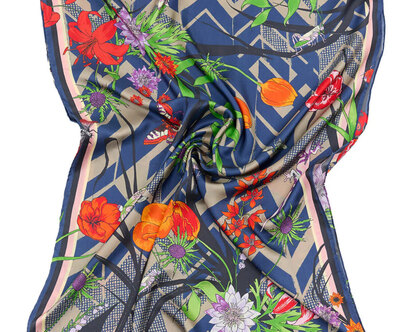 0 Living garden zigzag silk scarf