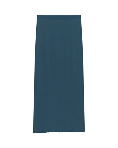 0 Skirt long petrol blue-100% merinovilla