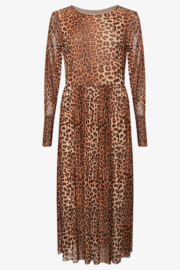 0 Solay midi mesh dress Leopard