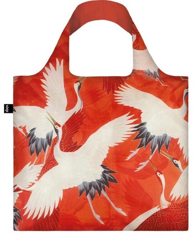 0 Woman's Haori White and Red Cranes Bag