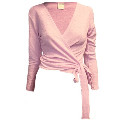 0 Wrap Cardigan rose-100% merinovilla