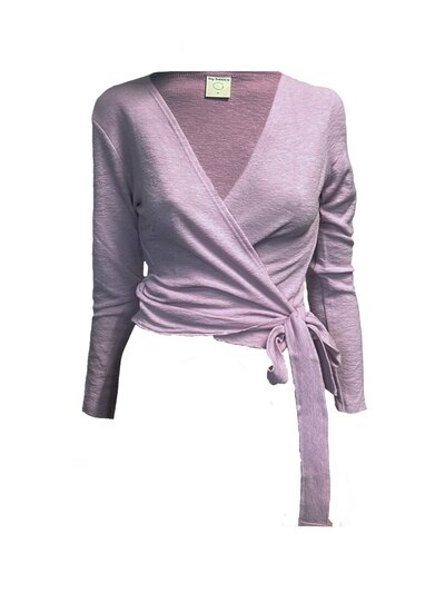 0 Wrap cardigan lavender-100% merinovilla 