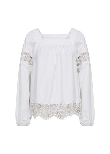 Ale0 Netti shirt w. Lace white