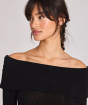 0 Asha off-shoulder top wool mix